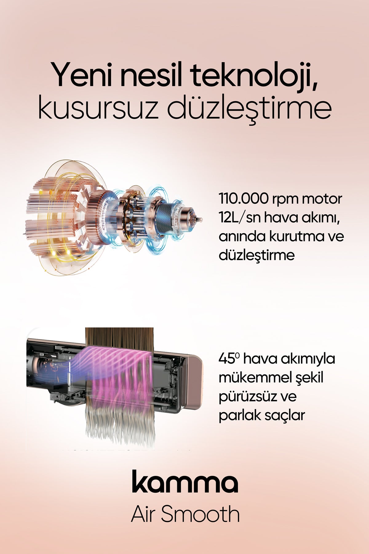 Air Smooth Saç Düzleştirici - Pembe